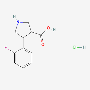 molecular formula C11H13ClFNO2 B12323346 4-(2-Fluorophenyl)pyrrolidine-3-carboxylic acid;hydrochloride 