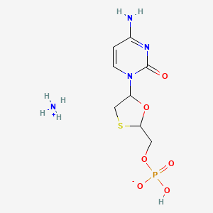 molecular formula C8H15N4O6PS B12323364 Azanium;[5-(4-amino-2-oxopyrimidin-1-yl)-1,3-oxathiolan-2-yl]methyl hydrogen phosphate 