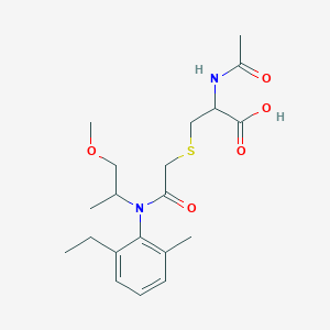 molecular formula C20H30N2O5S B12323405 2-acetamido-3-[2-[2-ethyl-N-(1-methoxypropan-2-yl)-6-methylanilino]-2-oxoethyl]sulfanylpropanoic acid 