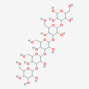 4-[4-[4-[3,5-Dihydroxy-6-(hydroxymethyl)-4-[3,4,5-trihydroxy-6-(hydroxymethyl)oxan-2-yl]oxyoxan-2-yl]oxy-3,5-dihydroxy-6-(hydroxymethyl)oxan-2-yl]oxy-3,5-dihydroxy-6-(hydroxymethyl)oxan-2-yl]oxy-6-(hydroxymethyl)oxane-2,3,5-triol