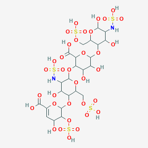 2-[6-[2-carboxy-6-[4,6-dihydroxy-5-(sulfoamino)-2-(sulfooxymethyl)oxan-3-yl]oxy-4,5-dihydroxyoxan-3-yl]oxy-4-hydroxy-5-(sulfoamino)-2-(sulfooxymethyl)oxan-3-yl]oxy-4-hydroxy-3-sulfooxy-3,4-dihydro-2H-pyran-6-carboxylic acid