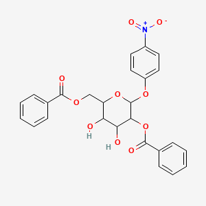 ((2R,3R,4S,5R,6R)-5-(Benzoyloxy)-3,4-dihydroxy-6-(4-nitrophenoxy)tetrahydro-2H-pyran-2-yl)methyl benzoate