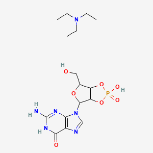 2-amino-9-[2-hydroxy-6-(hydroxymethyl)-2-oxo-3a,4,6,6a-tetrahydrofuro[3,4-d][1,3,2]dioxaphosphol-4-yl]-1H-purin-6-one;N,N-diethylethanamine