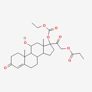 [2-(17-ethoxycarbonyloxy-11-hydroxy-10,13-dimethyl-3-oxo-2,6,7,8,9,11,12,14,15,16-decahydro-1H-cyclopenta[a]phenanthren-17-yl)-2-oxoethyl] propanoate