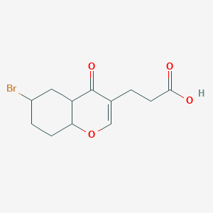 molecular formula C12H15BrO4 B12323606 3-(6-Bromo-4-oxo-4a,5,6,7,8,8a-hexahydrochromen-3-yl)propanoic acid 