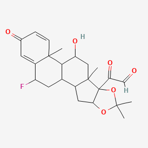 2-(19-Fluoro-11-hydroxy-6,6,9,13-tetramethyl-16-oxo-5,7-dioxapentacyclo[10.8.0.02,9.04,8.013,18]icosa-14,17-dien-8-yl)-2-oxoacetaldehyde