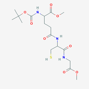 molecular formula C17H29N3O8S B12323974 methyl (2S)-2-{[(tert-butoxy)carbonyl]amino}-4-{[(1R)-1-[(2-methoxy-2-oxoethyl)carbamoyl]-2-sulfanylethyl]carbamoyl}butanoate 