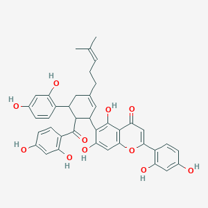 6-[6-(2,4-Dihydroxybenzoyl)-5-(2,4-dihydroxyphenyl)-3-(4-methylpent-3-enyl)cyclohex-2-en-1-yl]-2-(2,4-dihydroxyphenyl)-5,7-dihydroxychromen-4-one