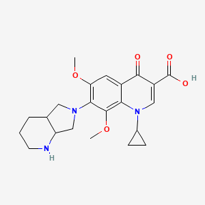 molecular formula C22H27N3O5 B12324086 1-Cyclopropyl-1,4-dihydro-6,8-dimethoxy-7-[(4aS,7aS)-octahydro-6H-pyrrolo[3,4-b]pyridin-6-yl]-4-oxo-3-quinolinecarboxylic Acid Hydrochloride; Moxifloxacin EP Impurity B HCl Salt 