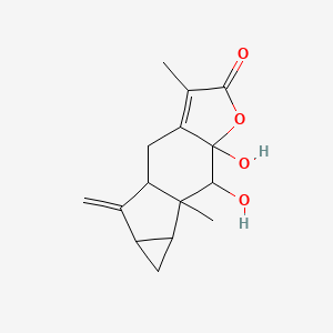 4a,5,5a,6,6a,6b,7,7a-Octahydro-7,7a-dihydroxy-3,6b-dimethyl-5-methylenecycloprop[2,3]indeno[5,6-b]furan-2(4H)-one