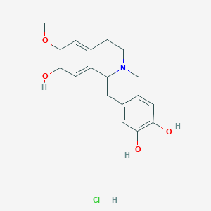 4-[(7-hydroxy-6-methoxy-2-methyl-3,4-dihydro-1H-isoquinolin-1-yl)methyl]benzene-1,2-diol;hydrochloride