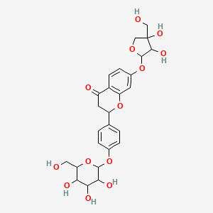 7-[3,4-Dihydroxy-4-(hydroxymethyl)oxolan-2-yl]oxy-2-[4-[3,4,5-trihydroxy-6-(hydroxymethyl)oxan-2-yl]oxyphenyl]-2,3-dihydrochromen-4-one