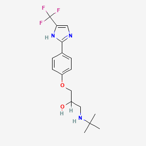 molecular formula C17H22F3N3O2 B1232419 2-Propanol, 1-((1,1-dimethylethyl)amino)-3-(4-(4-(trifluoromethyl)-1H-imidazol-2-yl)phenoxy)- CAS No. 60963-77-1