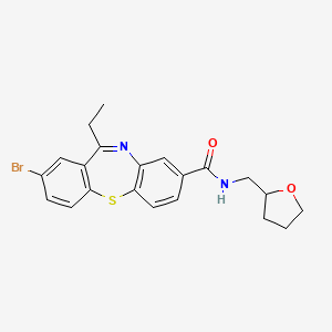 molecular formula C21H21BrN2O2S B1232422 8-bromo-6-ethyl-N-(2-oxolanylmethyl)-3-benzo[b][1,4]benzothiazepinecarboxamide 