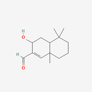 3-Hydroxy-5,5,8a-trimethyl-3,4,4a,6,7,8-hexahydronaphthalene-2-carbaldehyde