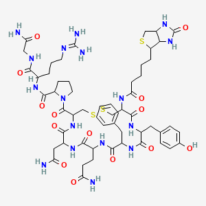 Biotinyl-cys-tyr-phe-gln-asn-cys-pro-arg-gly-NH2