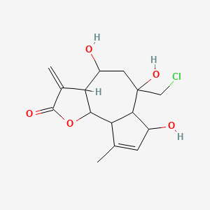 6-(chloromethyl)-4,6,7-trihydroxy-9-methyl-3-methylidene-4,5,6a,7,9a,9b-hexahydro-3aH-azuleno[4,5-b]furan-2-one