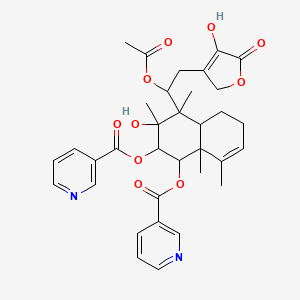 [4-[1-acetyloxy-2-(4-hydroxy-5-oxo-2H-furan-3-yl)ethyl]-3-hydroxy-3,4,8,8a-tetramethyl-2-(pyridine-3-carbonyloxy)-2,4a,5,6-tetrahydro-1H-naphthalen-1-yl] pyridine-3-carboxylate