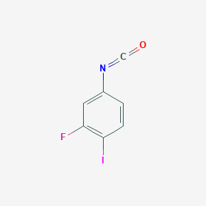 molecular formula C7H3FINO B12325382 2-Fluoro-1-iodo-4-isocyanatobenzene 