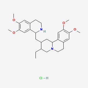 molecular formula C29H41ClN2O4 B12325387 2-[(6,7-dimethoxy-1,2,3,4-tetrahydroisoquinolin-1-yl)methyl]-3-ethyl-9,10-dimethoxy-2,3,4,6,7,11b-hexahydro-1H-benzo[a]quinolizine;hydrochloride 