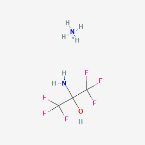 molecular formula C3H7F6N2O+ B12325403 Azanium;2-amino-1,1,1,3,3,3-hexafluoropropan-2-ol 