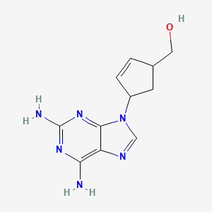 (+-)-4alpha-(2,6-Diaminopurin-9-yl)cyclopent-2-ene-1alpha-ylmethanol