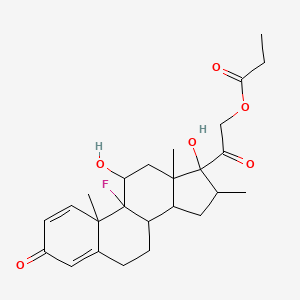 molecular formula C25H33FO6 B12325555 [2-(9-Fluoro-11,17-dihydroxy-10,13,16-trimethyl-3-oxo-6,7,8,11,12,14,15,16-octahydrocyclopenta[a]phenanthren-17-yl)-2-oxoethyl] propanoate 