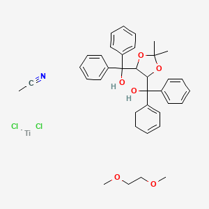 (4R,5R)-(-)-2,2-Dimethyl-alpha,alpha,alpha',alpha'-tetraphenyl-1,3-dioxolane-4,5-dimethanolato[1,2-bis(dimethoxy)ethane]titanium(IV) dichloride