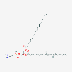 molecular formula C44H85NO8P+ B1232559 2-[hydroxy-[(2R)-2-[(9E,12E)-octadeca-9,12-dienoyl]oxy-3-octadecanoyloxypropoxy]phosphoryl]oxyethyl-trimethylazanium 