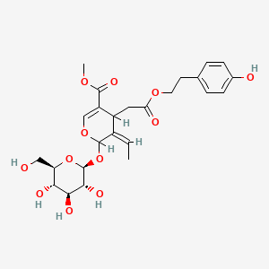 molecular formula C25H32O12 B1232560 methyl (5Z)-5-ethylidene-4-[2-[2-(4-hydroxyphenyl)ethoxy]-2-oxoethyl]-6-[(2S,3R,4S,5S,6R)-3,4,5-trihydroxy-6-(hydroxymethyl)oxan-2-yl]oxy-4H-pyran-3-carboxylate 