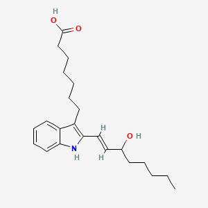 molecular formula C23H33NO3 B1232561 2-(trans-3-Hydroxy-1-octenyl)-3-indoleheptanoic acid CAS No. 67410-77-9