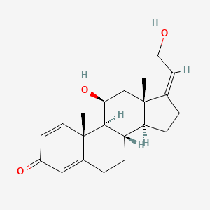 molecular formula C21H28O3 B1232567 11,21-Dihydroxypregna-1,4,17(20)-trien-3-one, (11beta,17Z)- CAS No. 28449-40-3