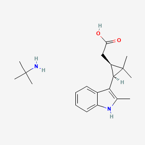 2-[(1R,3S)-2,2-dimethyl-3-(2-methyl-1H-indol-3-yl)cyclopropyl]acetic acid;2-methylpropan-2-amine