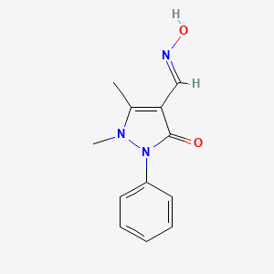 molecular formula C12H13N3O2 B12325734 1,5-dimethyl-3-oxo-2-phenyl-2,3-dihydro-1H-pyrazole-4-carbaldehyde oxime 