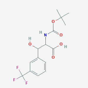 3-Hydroxy-2-[(2-methylpropan-2-yl)oxycarbonylamino]-3-[3-(trifluoromethyl)phenyl]propanoic acid