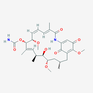 molecular formula C29H40N2O9 B1232581 [(4E,6Z,8S,9S,10E,12S,13R,14S,16S)-13-hydroxy-8,14,19-trimethoxy-4,10,12,16-tetramethyl-3,20,22-trioxo-2-azabicyclo[16.3.1]docosa-1(21),4,6,10,18-pentaen-9-yl] carbamate 