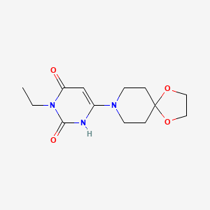 molecular formula C13H19N3O4 B1232582 6-(1,4-dioxa-8-azaspiro[4.5]decan-8-yl)-3-ethyl-1H-pyrimidine-2,4-dione 