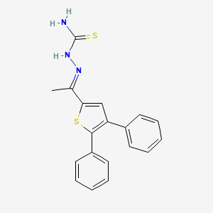 molecular formula C19H17N3S2 B1232593 [1-(4,5-Diphenyl-2-thienyl)ethylideneamino]thiourea 