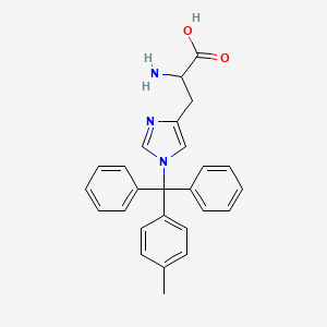 molecular formula C26H25N3O2 B12326089 (2S)-2-amino-3-{1-[(4-methylphenyl)diphenylmethyl]-1H-imidazol-4-yl}propanoic acid 