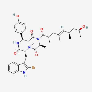 Cyclo[(3R)-3-(4-hydroxyphenyl)-beta-alanyl-(2S,4E,6R,8S)-8-hydroxy-2,4,6-trimethyl-4-nonenoyl-L-alanyl-2-bromo-N-methyl-D-tryptophyl]