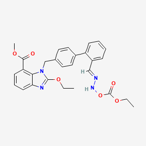 Methyl 2-ethoxy-1-((2'-((2-((ethoxycarbonyl)oxy)hydrazono)methyl)-[1,1'-biphenyl]-4-yl)methyl)-1H-benzo[d]imidazole-7-carboxylate