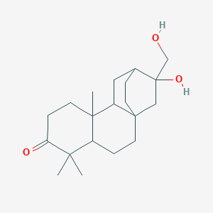 molecular formula C20H32O3 B12326161 13-Hydroxy-13-(hydroxymethyl)-5,5,9-trimethyltetracyclo[10.2.2.01,10.04,9]hexadecan-6-one 