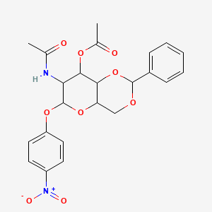 [7-Acetamido-6-(4-nitrophenoxy)-2-phenyl-4,4a,6,7,8,8a-hexahydropyrano[3,2-d][1,3]dioxin-8-yl] acetate