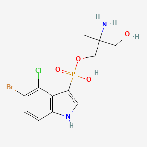 molecular formula C12H15BrClN2O4P B12326190 2-Amino-3-hydroxy-2-methylpropyl hydrogen (5-bromo-4-chloro-1H-indol-3-yl)phosphonate 