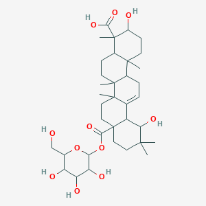 3,12-Dihydroxy-4,6a,6b,11,11,14b-hexamethyl-8a-[3,4,5-trihydroxy-6-(hydroxymethyl)oxan-2-yl]oxycarbonyl-1,2,3,4a,5,6,7,8,9,10,12,12a,14,14a-tetradecahydropicene-4-carboxylic acid