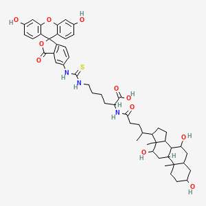 molecular formula C51H63N3O11S B12326288 6-[(3',6'-dihydroxy-3-oxospiro[2-benzofuran-1,9'-xanthene]-5-yl)carbamothioylamino]-2-[4-(3,7,12-trihydroxy-10,13-dimethyl-2,3,4,5,6,7,8,9,11,12,14,15,16,17-tetradecahydro-1H-cyclopenta[a]phenanthren-17-yl)pentanoylamino]hexanoic acid 