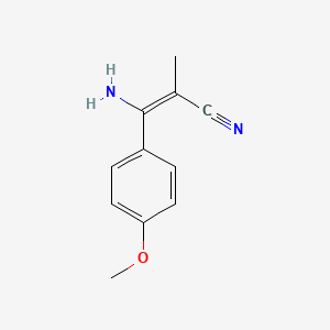 3-Amino-3-(4-methoxyphenyl)-2-methyl-2-propenenitrile