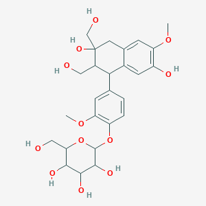 molecular formula C26H34O12 B12326363 2-[4-[3,7-dihydroxy-2,3-bis(hydroxymethyl)-6-methoxy-2,4-dihydro-1H-naphthalen-1-yl]-2-methoxyphenoxy]-6-(hydroxymethyl)oxane-3,4,5-triol 