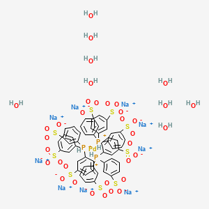 molecular formula C54H57Na9O36P3PdS9+3 B12326463 nonasodium;3-bis(3-sulfonatophenyl)phosphaniumylbenzenesulfonate;palladium;nonahydrate 