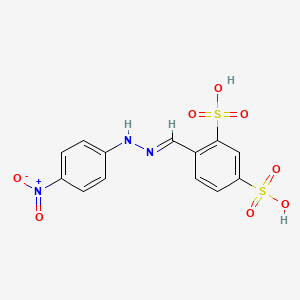 4-[(E)-[(4-nitrophenyl)hydrazinylidene]methyl]benzene-1,3-disulfonic acid